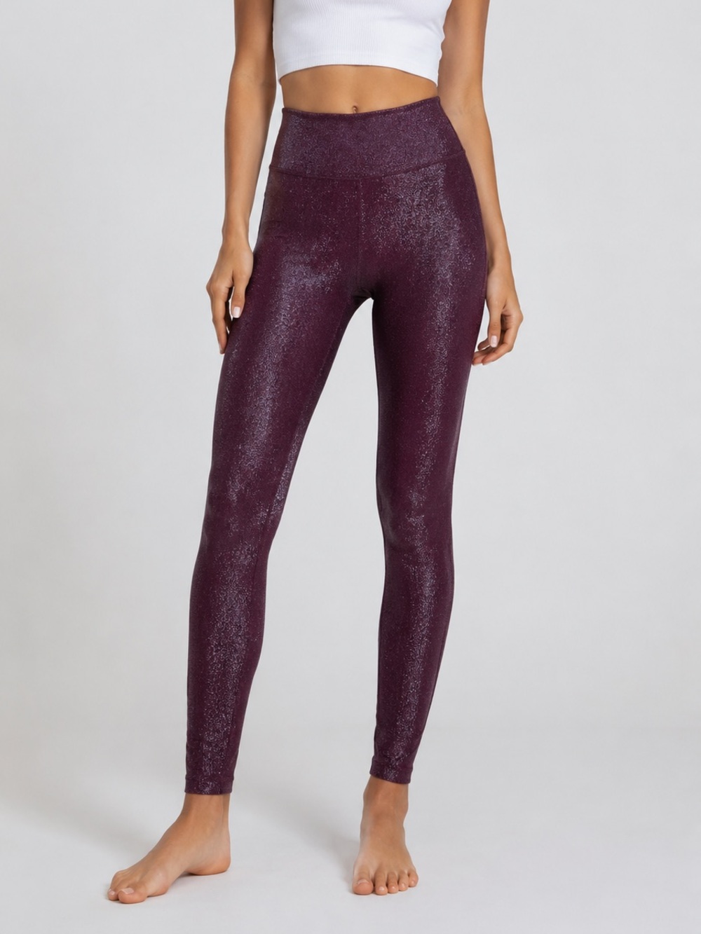 PINK Victoria's Secret Classic Seamless Bling Glittery Purple Leggings